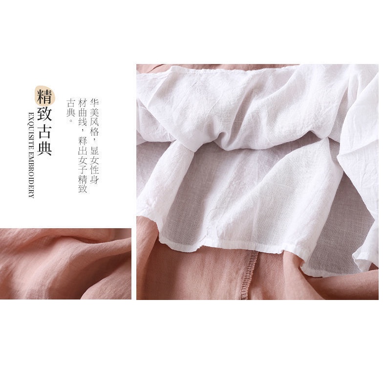 Chân Váy Chữ a Vải Lanh Cotton Mỏng Dáng Rộng Thêu Họa Tiết Thời Trang Xuân Hè Hàng Mới 2022