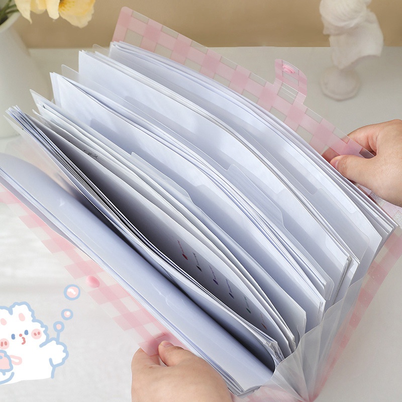 Bìa Đựng Hồ Sơ Cỡ A4 Họa Tiết Kẻ Sọc Chuyên Dùng Cho Học Sinh