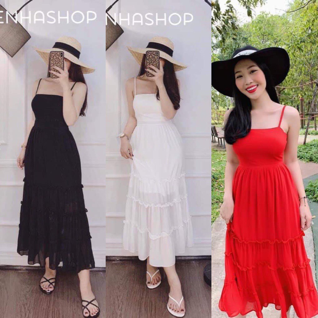 🎉SALE🎉 ĐẦM MAXI VOAN TẦNG HAI DÂY CÓ MÚT NGỰC [ Ảnh tự chụp ]