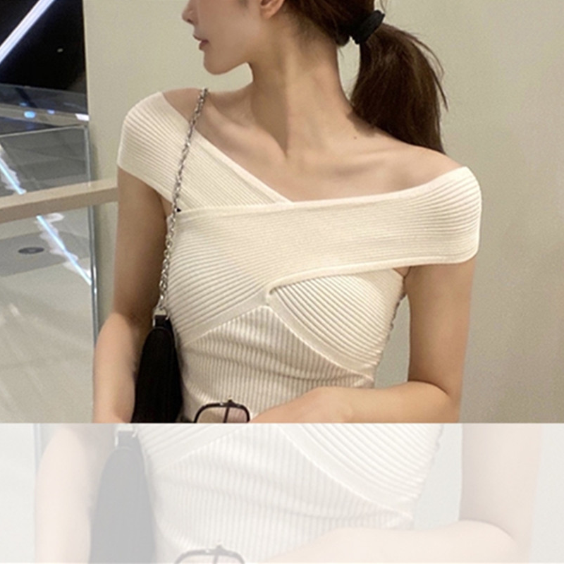 SUXI Áo hai dây dệt kim dễ thương phong cách Hàn Quốc thời trang cho nữ