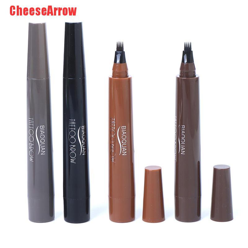 Bút Kẻ Lông Mày Dạng Phẩy Sợi 3d Thiết Kế Đầu Bút Phân Thành 4 Màu Sắc Lựa Chọn