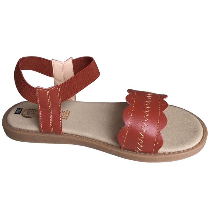 Dép sandal nữ đế cao da bò cao cấp THSDN0121