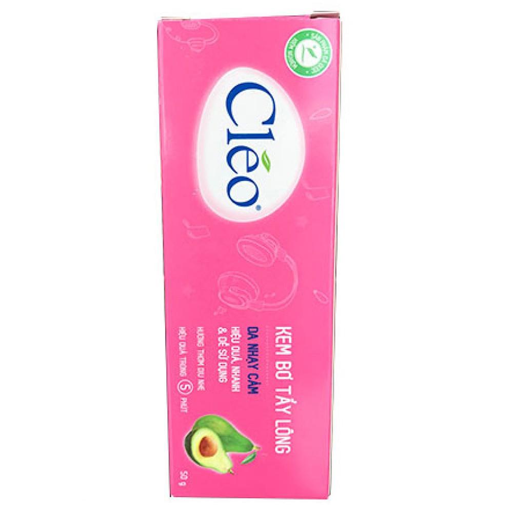 Kem tẩy lông Cleo Avocado Hair Removal Cream Sensitive Skin 50g (Dành cho da nhạy cảm)