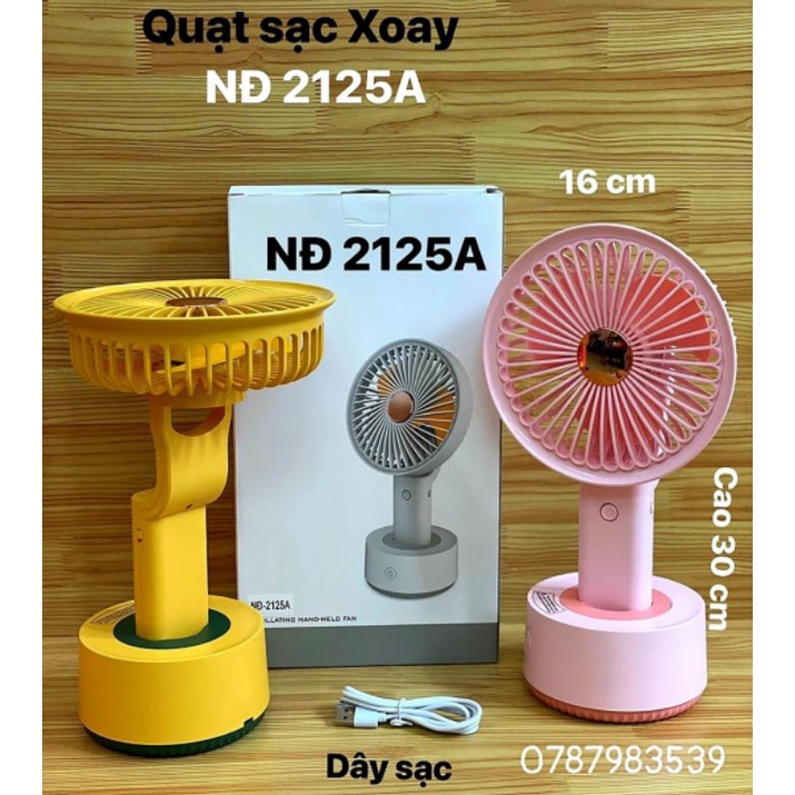 Quạt Sạc Tích Điện Xoay Đảo Gió NĐ-2125