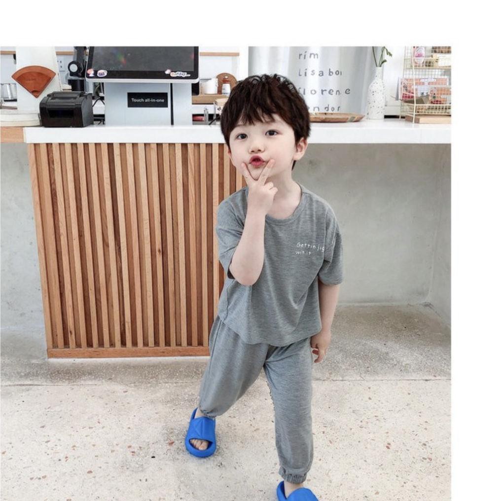 Đồ Bộ Bé Trai, Bé Gái Minky Mom Vải Thun Lạnh, Bộ Cộc Tay Quần Dài Alibaba Cho Bé, Bộ Quần Áo Trẻ Em Mùa Hè Dễ Thương