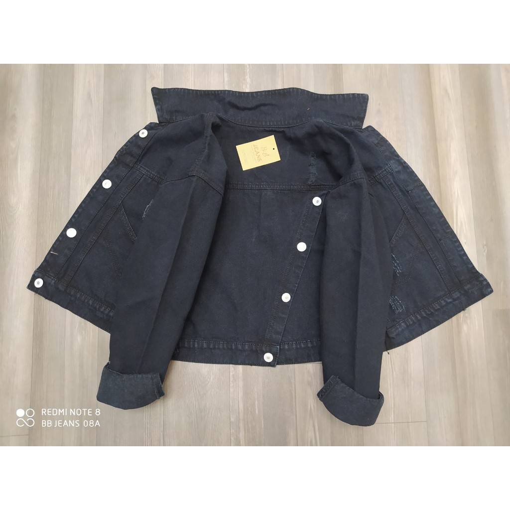 [Sỉ] Áo khoác jean nữ xanh - đen cao cấp form 58Kg style đen xanh chéo Mickey - Mua Ngay