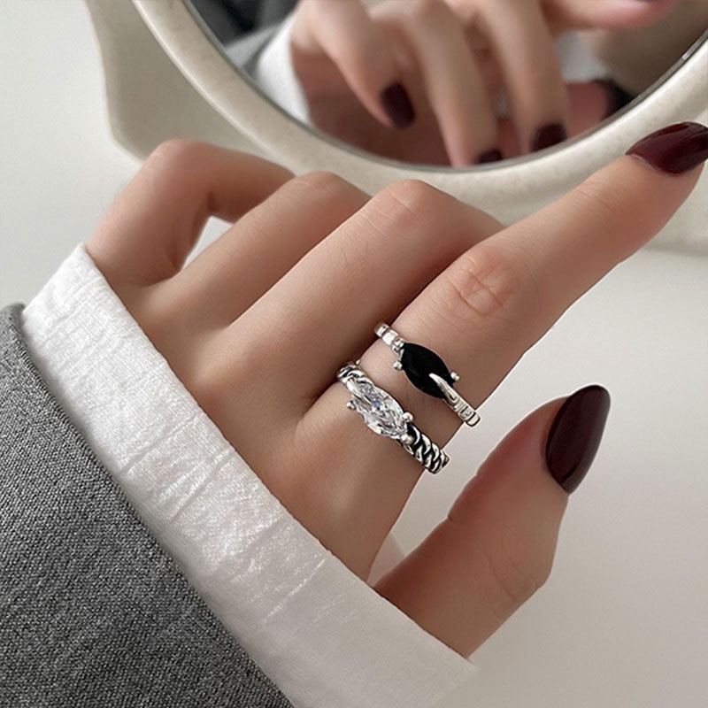 Nhẫn Đính Đá Zircon Phong Cách Cổ Điển Thời Trang