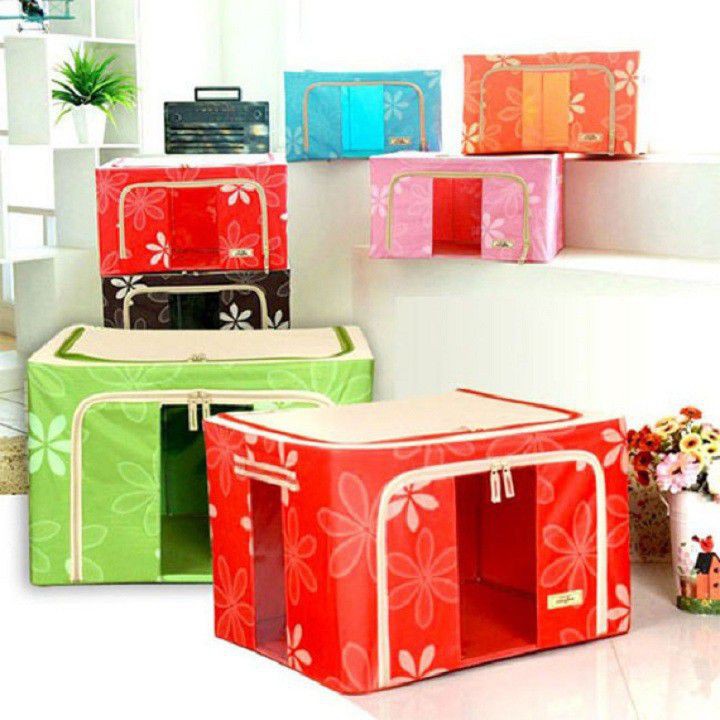 TÚI ĐỰNG QUẦN ÁO KHUNG THÉP - HỘP ĐỰNG QUẦN ÁO 66L- LIVING BOX HÀNG VIỆT NAM XUẤT KHẨU (Giadunggiasi89)