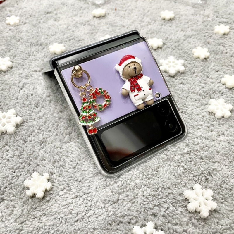 [Sẵn] Ốp Samsung Z Flip 3 / Z Flip 4 XMas Noel christmas gấu và charm móc dễ thương Z Flip3 / ZFlip3 / Z Flip4 / ZFlip4