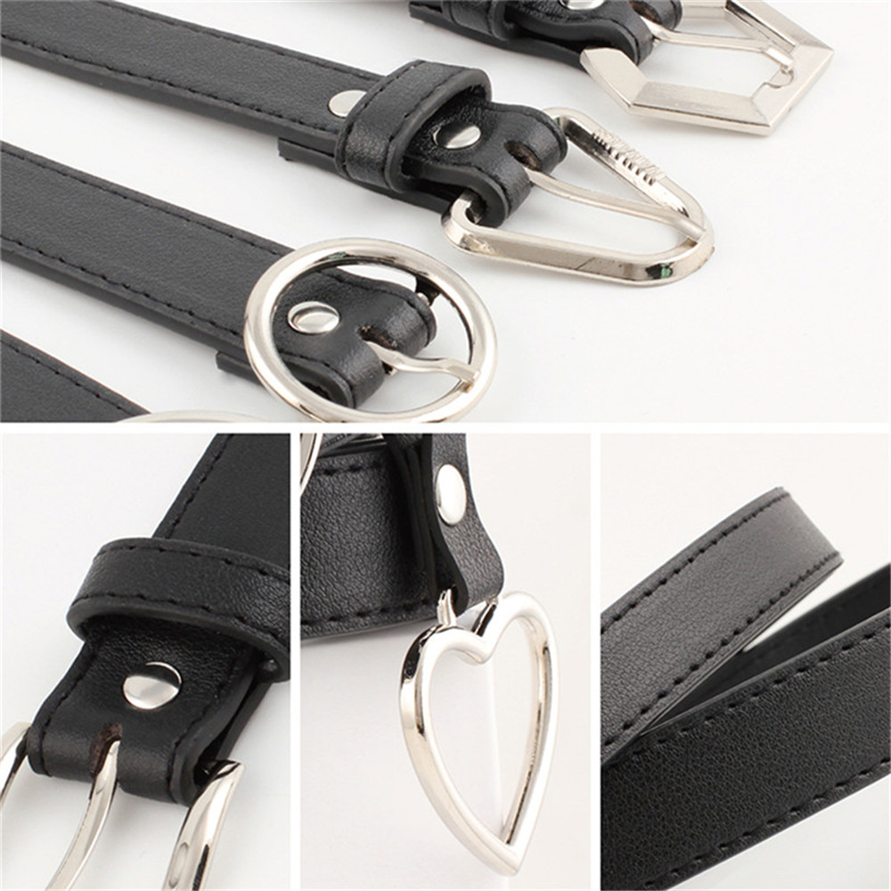 Thắt lưng da PU gài khóa kim loại có thể điều chỉnh cho nữ