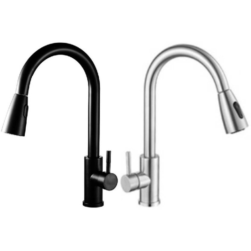 Bộ vòi rửa chén bát nóng lạnh dây kéo rút inox 304 2 chế độ nước, cần xoay 360 độ tiện dụng siêu bền