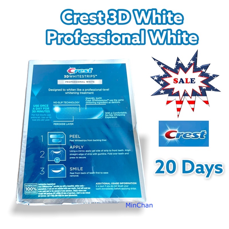 Full Box Dán trắng răng siêu trắng mẫu mới Professional Effects Level Whiterning USA