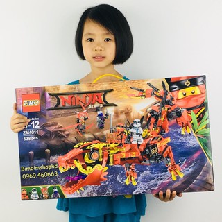 Lego Lắp Ráp Chiên Binh Rồng Đỏ Siêu To Khổng Lồ ZM4011 Gồm 538 Chi Tiết