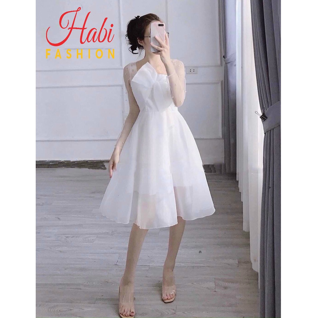 Váy công chúa dáng xòe tay lưới đính ngọc hàng thiết kế cao cấp váy đầm dự tiệc giá rẻ