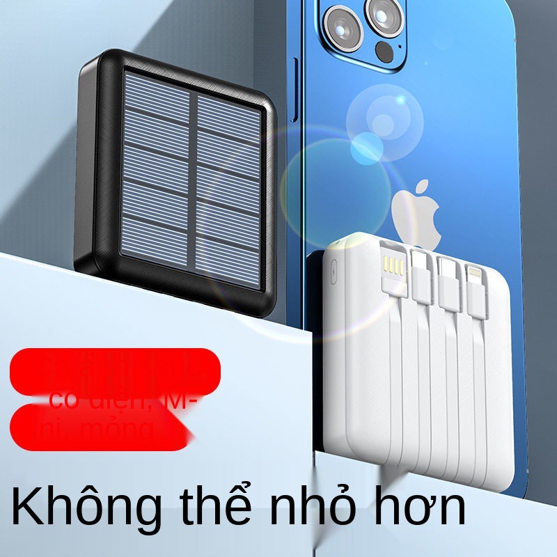 Pin sạc dự phòng năng lượng mặt trời 20000mAh kèm cáp, nhanh mini công suất lớn nguồn điện di động ngoài loại phổ thông