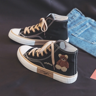 Giày canvas cổ cao cá tính theo phong cách hàn quốc dành cho nữ