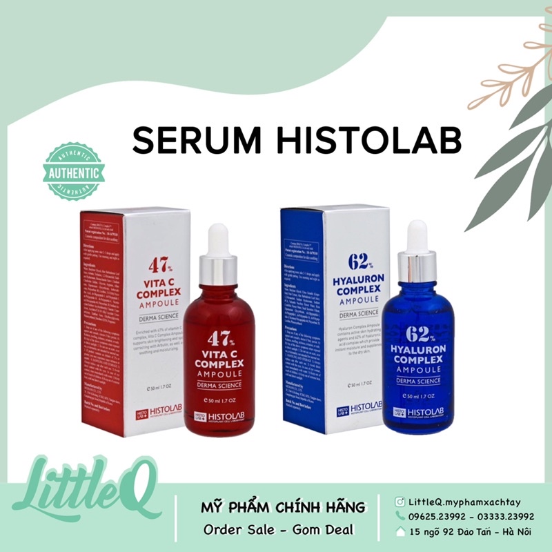 SERUM HISTOLAB DƯỠNG ẨM MỜ THÂM HYALURON 62% VÀ VITA C 47%