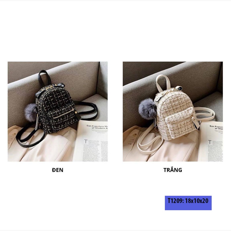Balo mini dạ cho nữ đi làm, đi chơi đẹp phong cách hàn quốc T1209