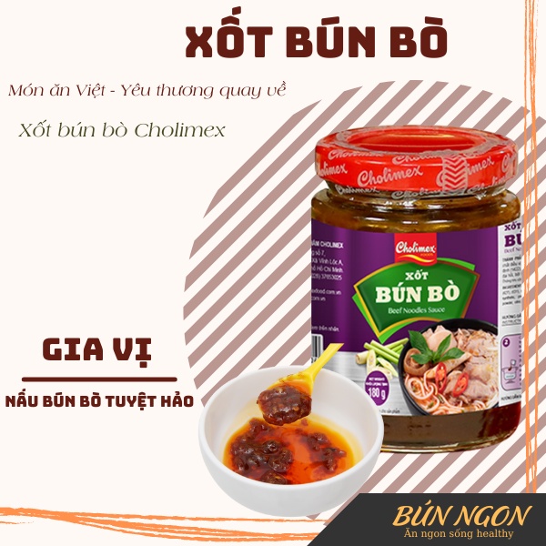 Xốt Bún Bò Cholimex Nấu Bún Bò Huế, Phở 180g