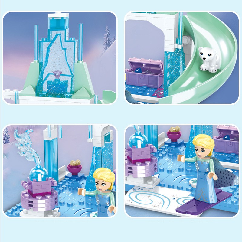 Bộ Đồ Chơi Lego Xếp Hình Lâu Đài Băng Giá Elsa Cho Bé