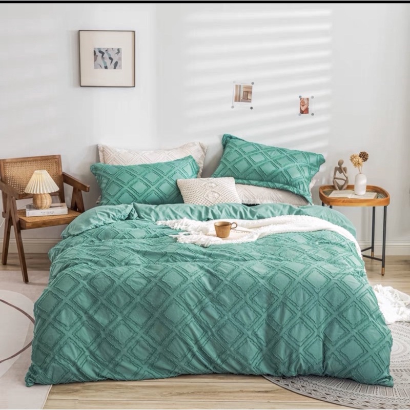Set Bộ Vỏ chăn Ga Đũi Dệt Thô Phong Cách Hàn Quốc _ shinbedding