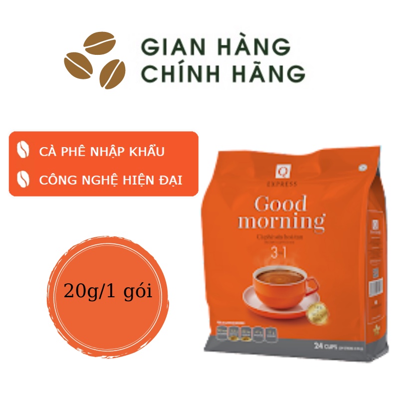 Cà phê hòa tan Trần Quang Good Morning 3in1 bịch 24 gói