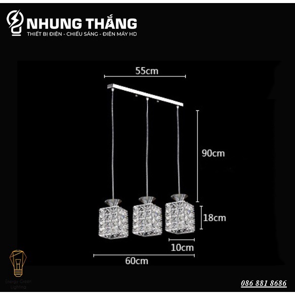 Đèn Thả Trang Trí Pha Lê Cao Cấp SJ-049 Decor Vintage - Phong Cách Bắc Âu - Bảo Hành 12 Tháng - Tặng Kèm 3 Bóng Led