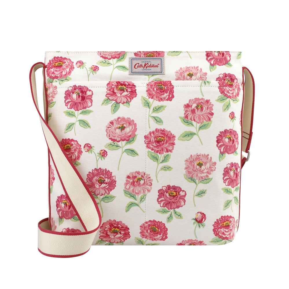 Cath Kidston - Túi đeo chéo Zipped Messenger Bag Dahlia - 1009170 - Cream