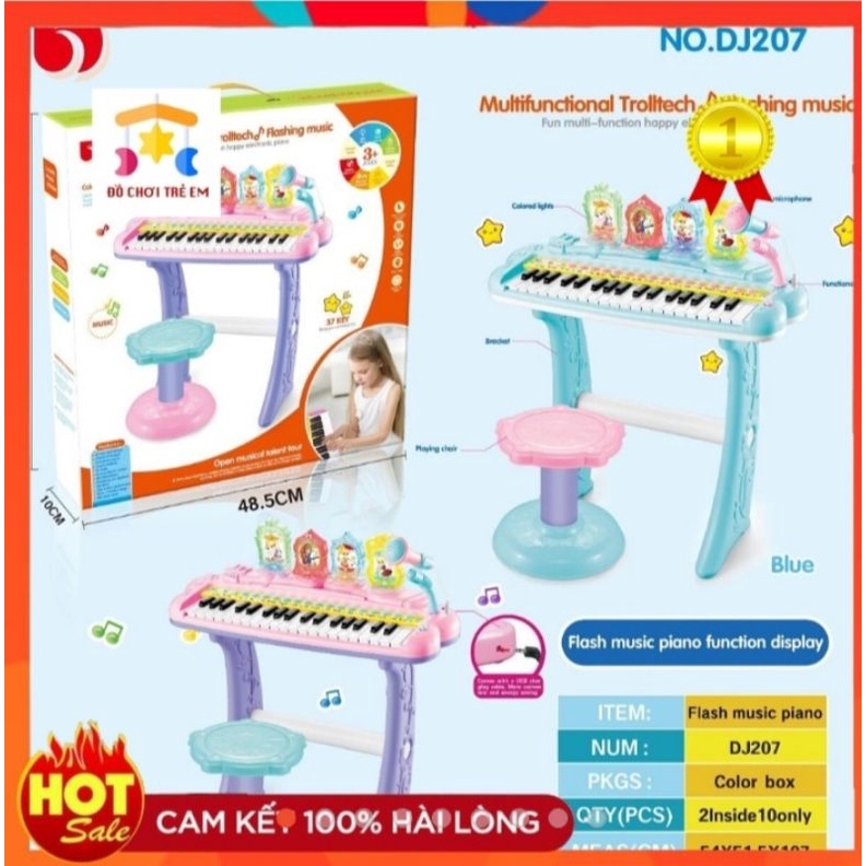 Đồ chơi đàn piano kèm ghế và micro cho bé