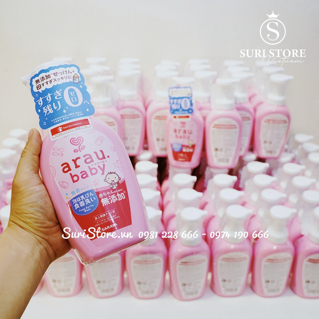 Nước rửa bình Arau baby Nhật dạng chai 500ml
