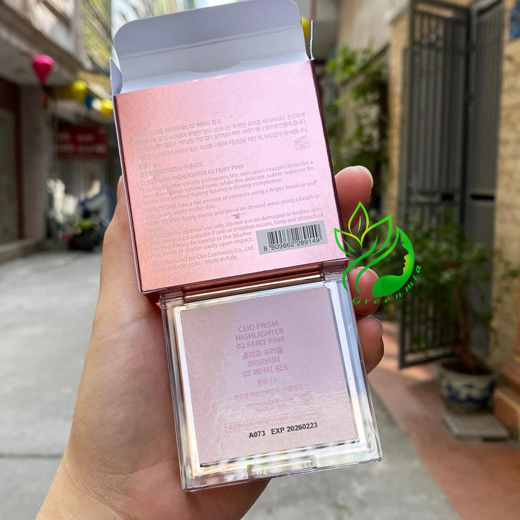 Phấn Nhũ Highlight Bắt Sáng Clio Prism Air Highlighter 7g Màu 02 Fairy Pink Siêu Mịn Lên Tone Cực Đẹp