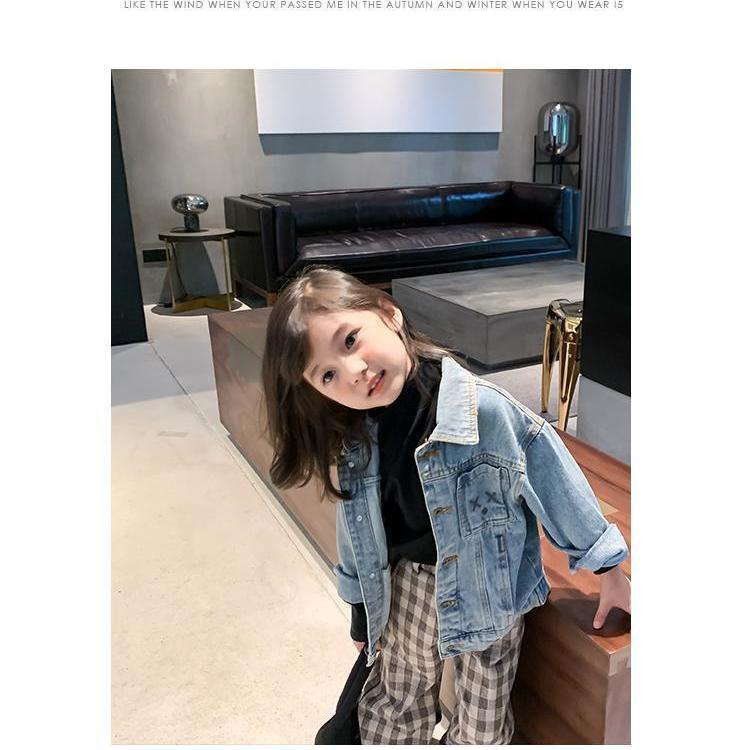 Áo Khoác Jean Phong Cách Phương Tây Thời Trang Mùa Xuân Mới Cho Bé Gái 2021