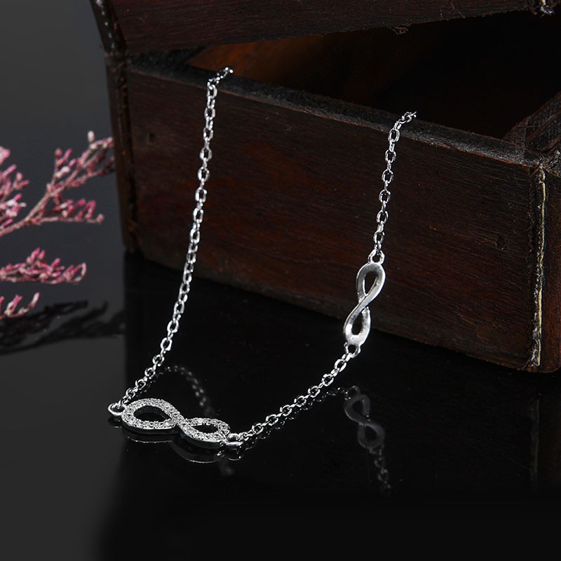 Lắc tay bạc Double Infinity