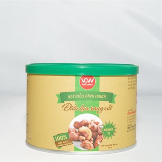 Hạt điều Bình Phước nhân lụa rang củi cao cấp Viet Cashew - Nguyên hạt, loại I - Lon giấy 150g