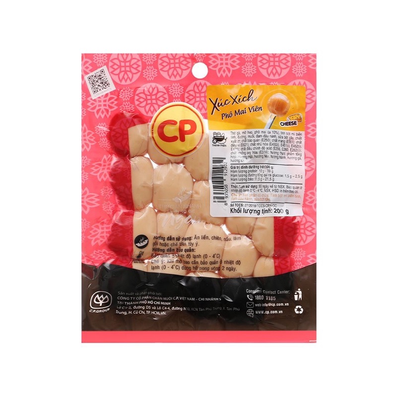XÚC XÍCH PHÔ MAI QUE/ VIÊN CP