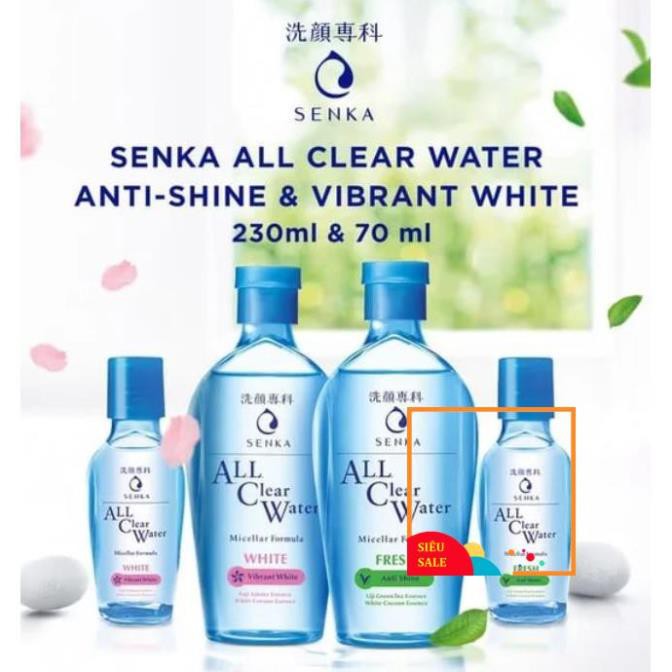 Nước Tẩy Trang Kiềm Dầu,Ngăn Ngừa Mụn Trà Xanh Senka All Clear Water Micellar Formula