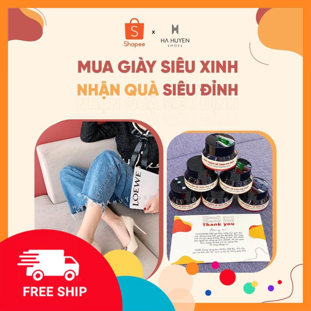 c s xa Bệt nữ HHS nhung đinh tán khoét eo 1 phân Hà Huyền Shoes - BB001 n 1 v