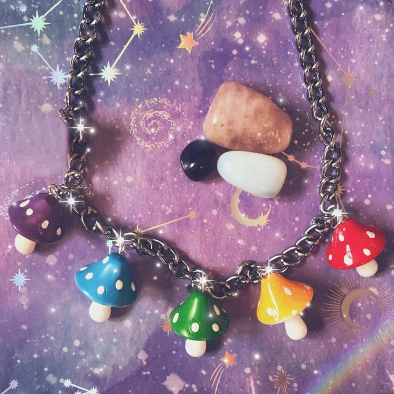 Youyo Dây Móc Khóa Bằng Hợp Kim Hình Cây Nấm Phong Cách Hip Hop Punk Cho Xe Đạp / Xe Máy