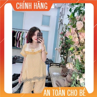 [GIẢM 50%] Đồ bộ bầu LỬNG  Kẻ Caro Xinh, RẺ cho mẹ bầu và sau sinh ở cữ, chất ĐŨI, có khóa ti tiện lợi