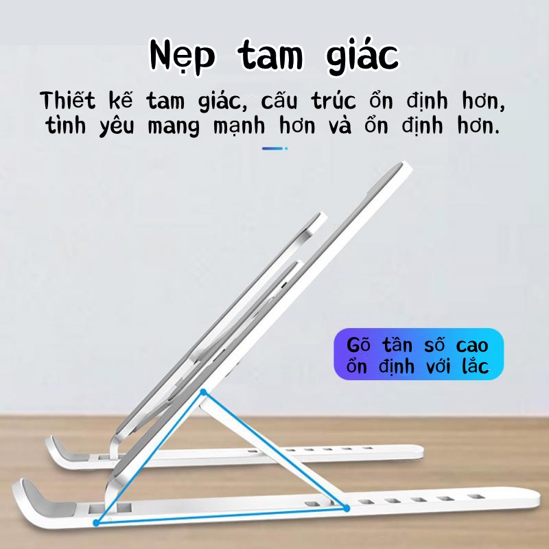 Giá đỡ Laptop,Kệ đỡ máy tính,Giá kê MacBook,Giá đỡ tản nhiệt máy tính xách tay bằng kim loại có gập lại có quả tắng