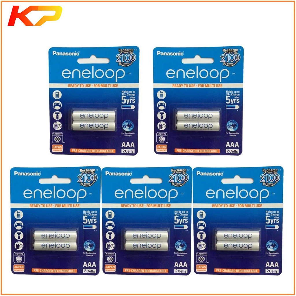 5 vỉ pin sạc AAA panasonic Eneloop 800mah