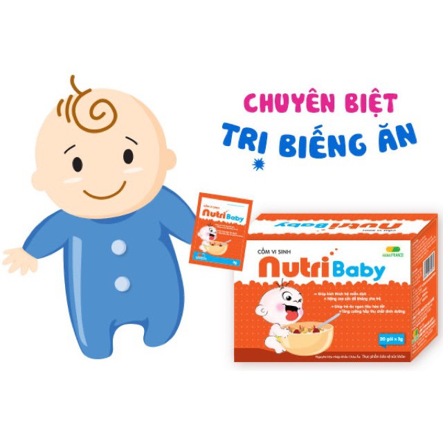 Cốm Vi Sinh NutriBaby Hộp 20 Gói Hỗ trợ Biếng Ăn Tăng Sức Đề Kháng Cho Bé