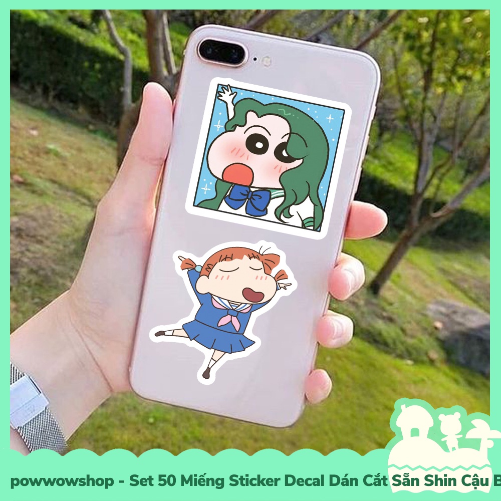 [Sẵn VN - Hỏa Tốc] Set 50 Miếng Sticker Decal Cắt Sẵn DIY Dán Trang Trí Vật Dụng Mẫu Shin Cậu Bé Bút Chì Shiny Life