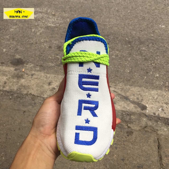 (FULL BOX) Giày thể thao NMD HUMAN RACE trắng chữ đỏ xanh