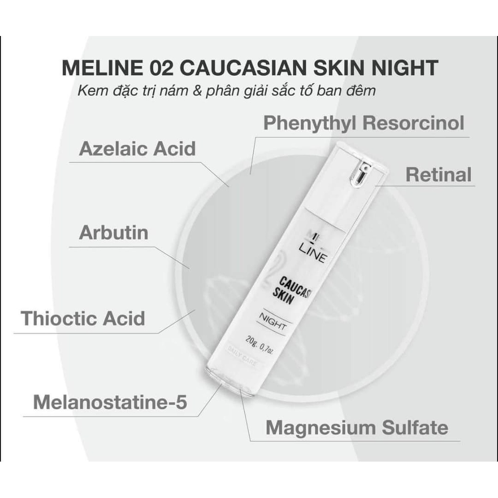Kem Giảm Sạm Nám Tàn Nhang Giảm Mụn Innoaesthetics INNO-DERMA MELINE 02 CAUCASIAN SKIN NIGHT