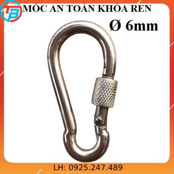 Móc xích Chốt Ren An Toàn INOX [ Phi 6mm ] CÁP THÉP Thái Bình VinàN