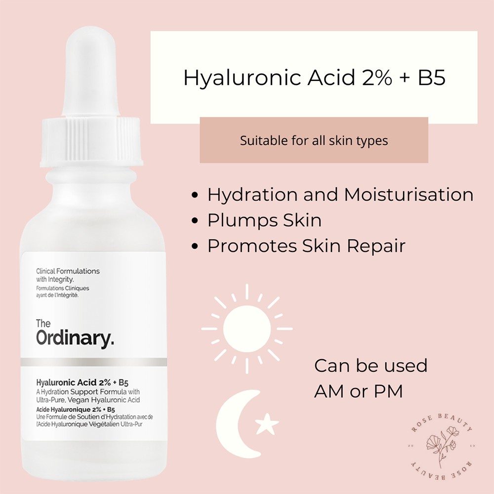 Serum cấp ẩm phục hồi The Ordinary Hyaluronic Acid 2% + B5 - Rosebeauty