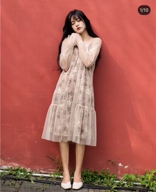 (Sale xả kho) set váy babydoll hoa voan