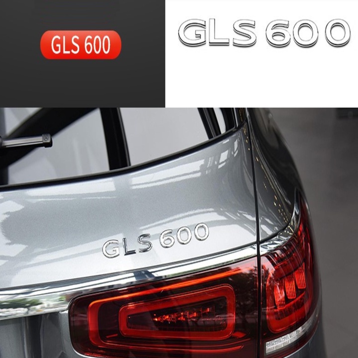 Decal tem chữ GLS600 nhựa ABS dán đuôi xe ô tô Maybach