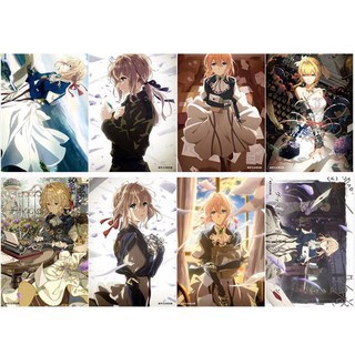 Poster Violet Evergarden tranh treo album ảnh in hình anime chibi